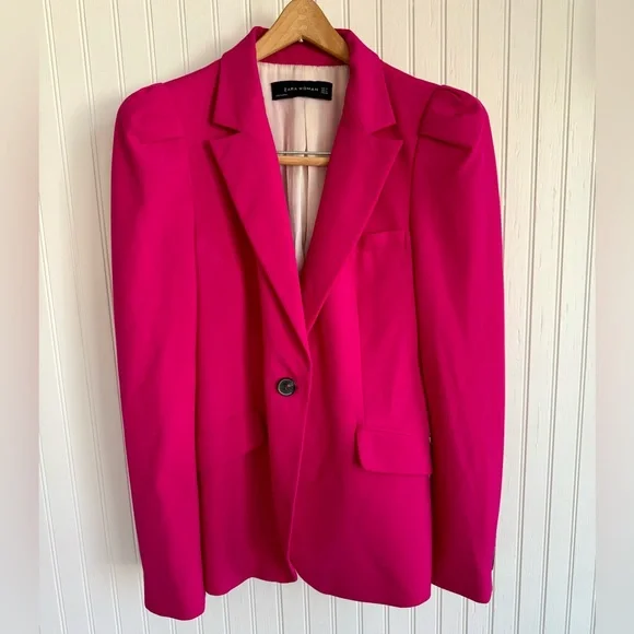 Zara Hot Pink Blazer Size M - Picture 1 of 13